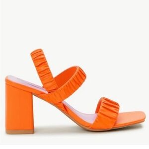 Scoop Orange Block Heel Sandals